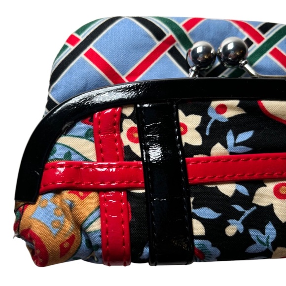 RARE Vera Bradley Please Hold KissLock Coin Clutch Versailles Retired Retro 90s - Picture 10 of 12